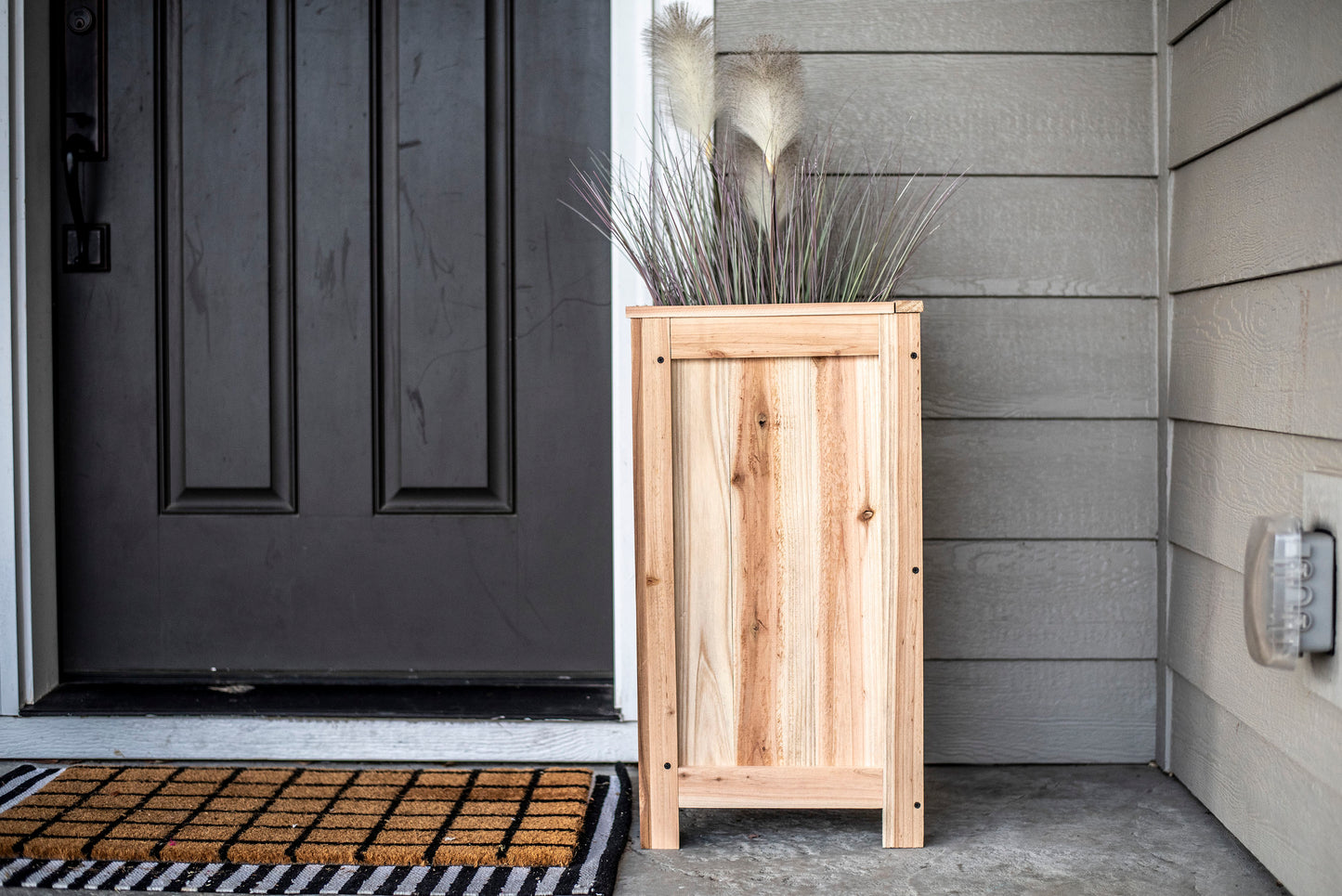 Tall cedar planter box - 27” tall, 14.5” x 14.5” wide