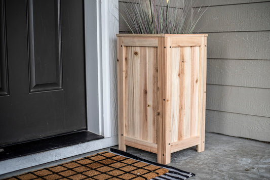 Tall cedar planter box - 27” tall, 14.5” x 14.5” wide