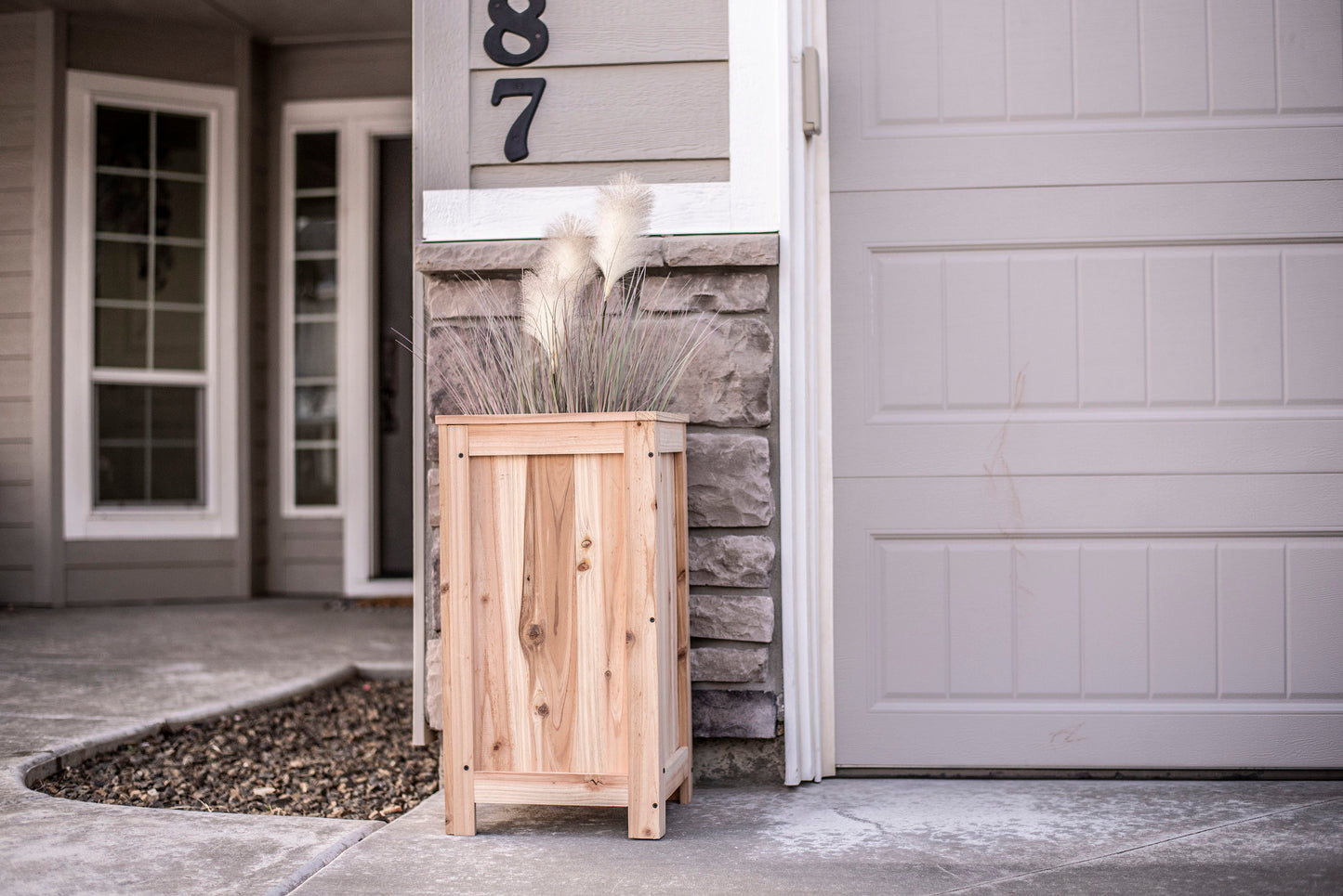 Tall cedar planter box - 27” tall, 14.5” x 14.5” wide